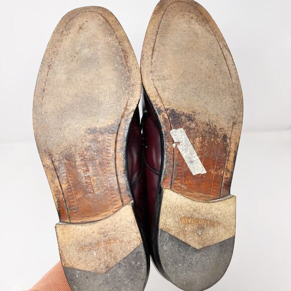 Cole Haan Mens 9.5 Brown Leather Lace Up Oxford Dress Shoes Leather Sole Almond - Picture 5 of 12